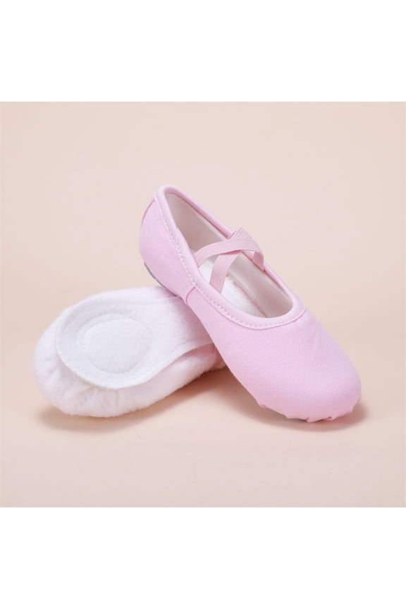 Dance Shoes with Plush Lining and Cloth Toe, Soft Soles for Cold Weather Practice, Cozy Elastic Design for Dance Training and Exercise