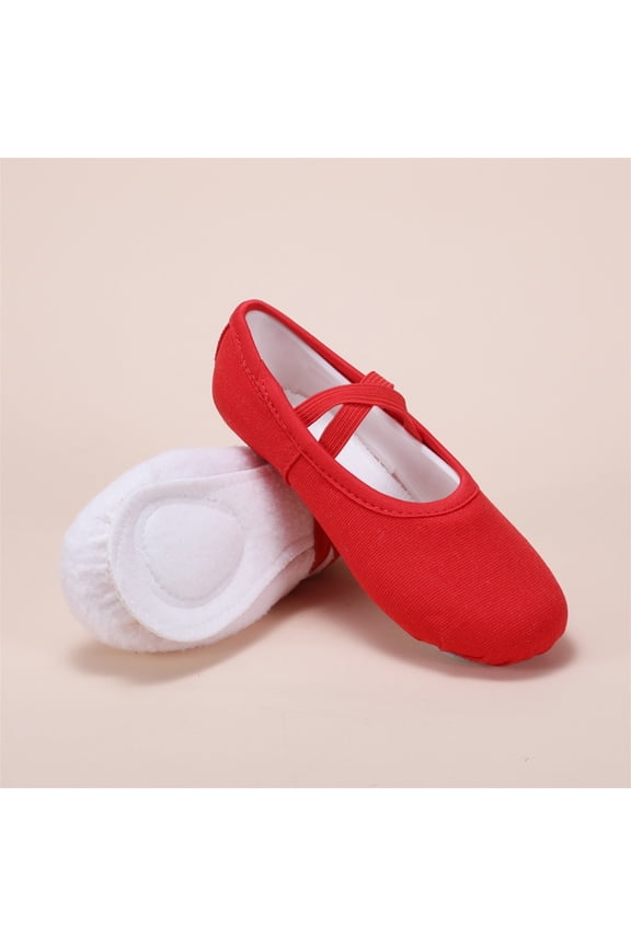 Dance Shoes with Plush Lining and Cloth Toe, Soft Soles for Cold Weather Practice, Cozy Elastic Design for Dance Training and Exercise