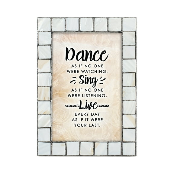 Dance Sing Live Grey Brush Pearlescent 5 x 7 Table Top and Wall Photo Frame