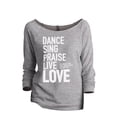 thumbnail image 1 of Dance Sing Praise Live Love Women's Fashion Slouchy 3/4 Sleeves Raglan Lightweight Sweatshirt Sport Grey X-Large, 1 of 3