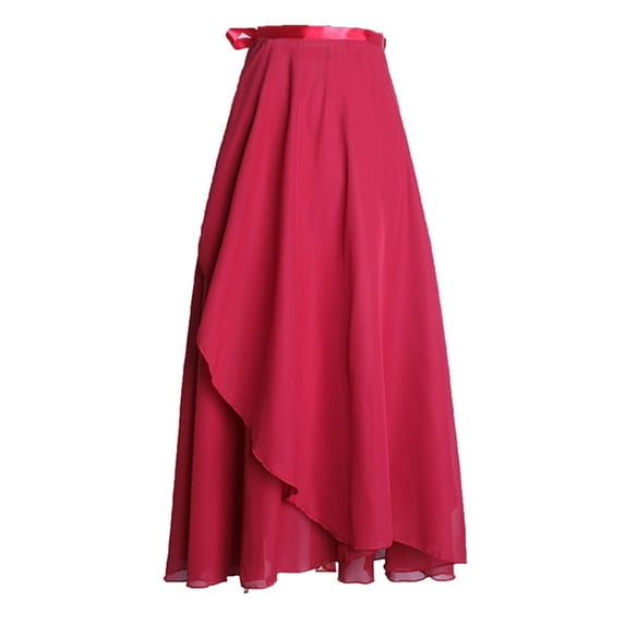 Dance Skirt with Adjustable Waist Tie Gymnastic Ballet Long Scarf Wrap Skirt