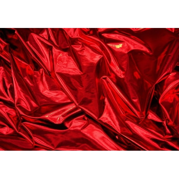 Dance Spandex Metallic Red 4 Way Stretch Custom Fabric Sold Bty 60 Wide