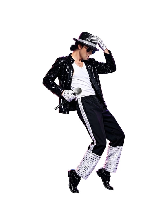 Dance Star ๐ostume for Men 80s 90s Pop Stage Outfits 7 Pcs Retro Dance Disco Suit for Adults Stage ๐osplay Party fall outfits for men 2026