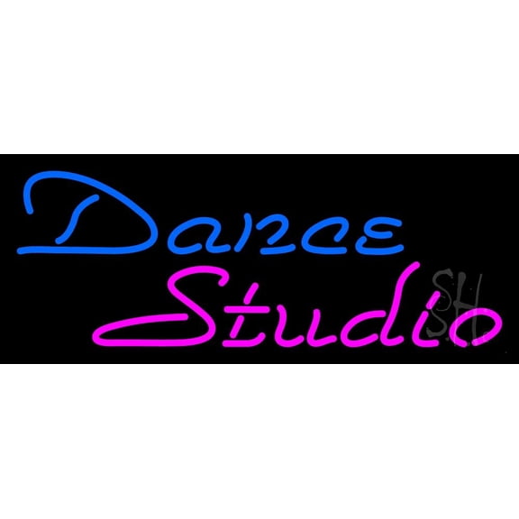 Dance Studio LED Neon Sign 10" Tall x 24" Wide - inches Black Square Cut Acrylic Backing, with Dimmer - Premium built indoor Sign for Strip Club, Dance club, Dcor, Bar.