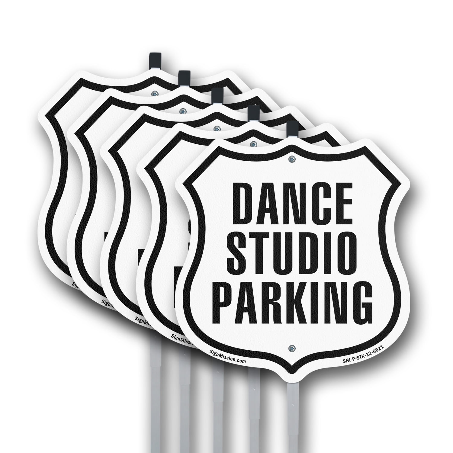 Dance Studio Parking (5 Pack) 12 inch X 12 inch Shield Shaped ...