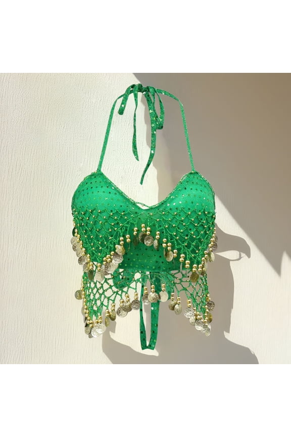 Dance Suit Bra Festival Dance Sling Sequined Chest Wrap (chest Pad Is Not Detachable) Tube Tops for Women plus Size Back Closure Tube Bra for Women Stand Strapless Too Strapless Shirts Eye Glass