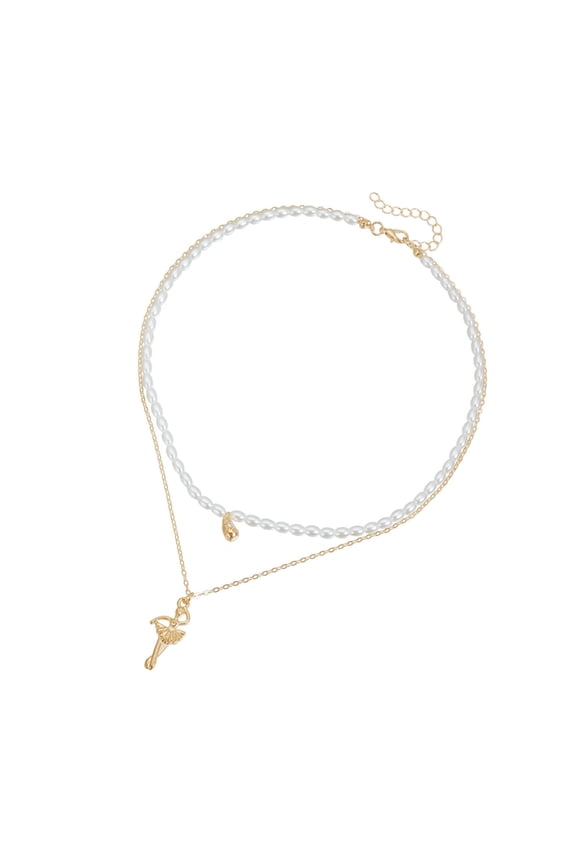 Dance Themed Imitation Pearls Necklace Versatile Jewelry For Weddings Parties And Special Event