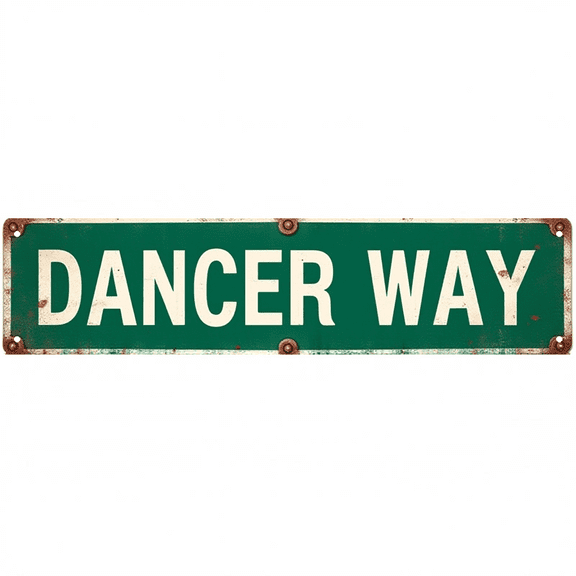 Dance-Themed Tin Decor 16*4 Inches "DANCER WAY" Studio/Living Room Wall Art - Retro Dance Accent, Performance Decor, Dance Studio Metal Sign