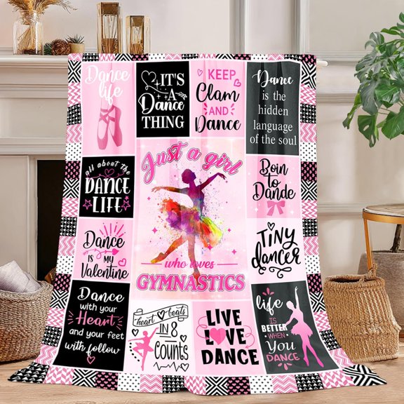Dance Throw Blanket | Ballet Hip Hop Jazz Gift for Girls & Women | Cozy Flannel Blanket 50x60 | Christmas Birthday Thanksgiving