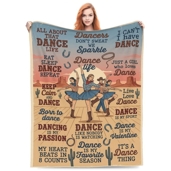 Dance Throw Blanket, Dancer Recital Competition Gifts, Aesthetic Blanket for Couch Sofa Bed, Dancing Stuff Accessories Birthday Holiday Present 50x40