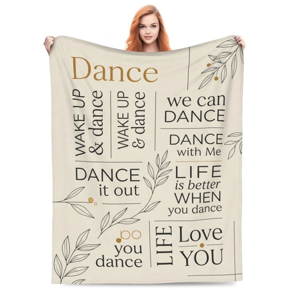 Dance Throw Blanket, Hippie Graffiti Dance Life, Blankets Cute for Couch Sofa Bed, Dancing Accessories Birthday Holiday Present 50x40