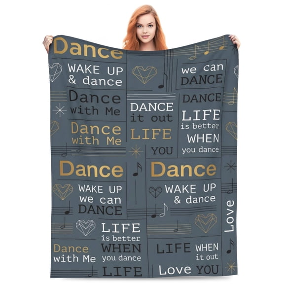 Dance Throw Blanket, Hippie Graffiti Dance Life, Couch Sofa Bed, Dancing Accessories 50x40
