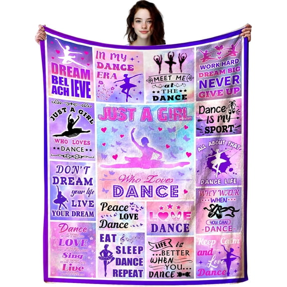 Dance Throw Blanket Plush Fleece Soft Lightweight Flannel Fleece Blankets Decor for Couch Sofa Living Room Bedding 50"X40"