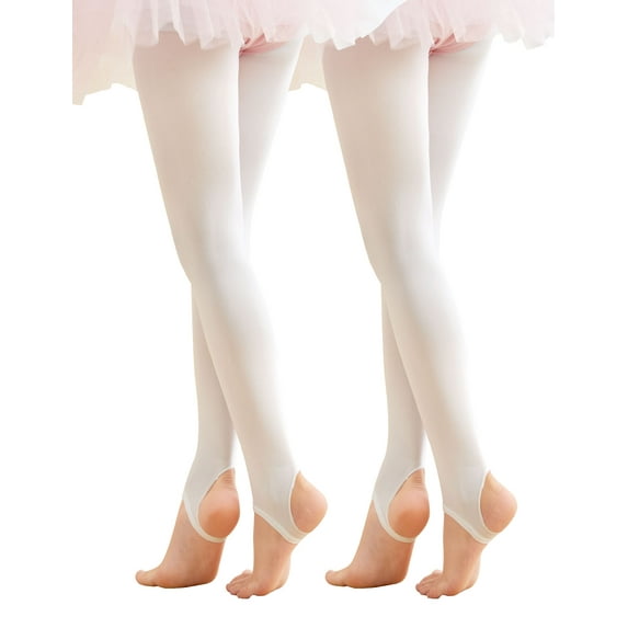 Dance Tights For Little Girls 2 Pairs Ballet Stockings White