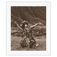 thumbnail image 1 of Dance To Pele - Hawaiian Hula - Vintage Sepia Toned Photograph by Alan Houghton c.1960s - Fine Art Rolled Canvas Print 16in x 20in, 1 of 4