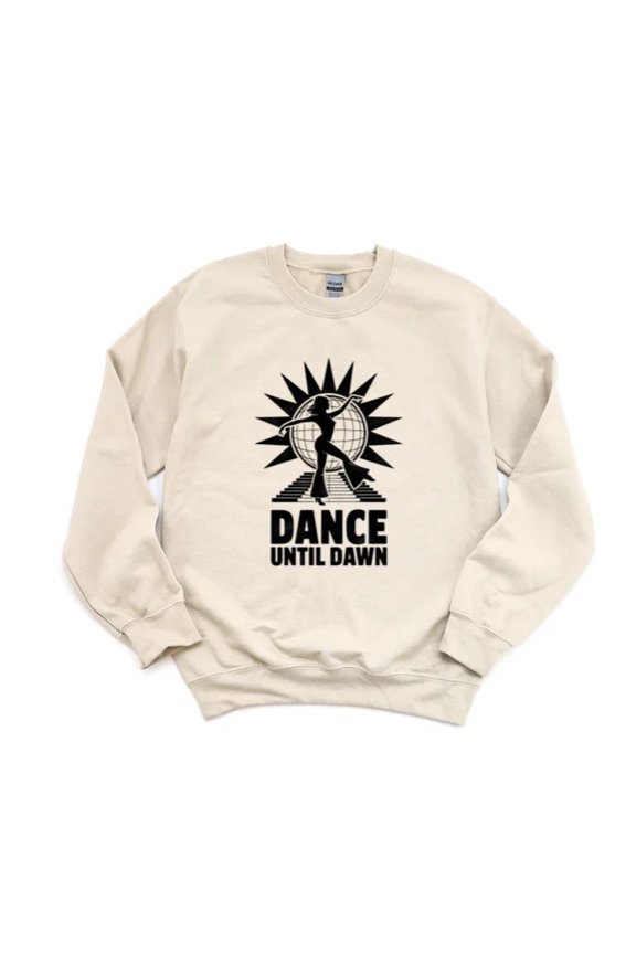 Dance Until Dawn 70s Groove Disco Style Retro Vibe Tee Funk Soul Boogie Sweatshirt, for men & women, up to size 5XL