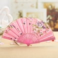 Dance Wedding Party Lace Silk Folding Hand Held Flower Fan Table Fans