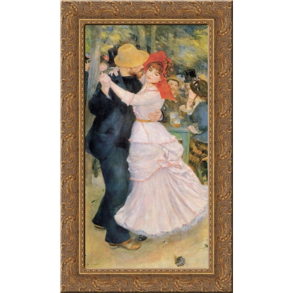 Dance at Bougival 17x24 Gold Ornate Wood Framed Canvas Art by Renoir, Pierre Auguste