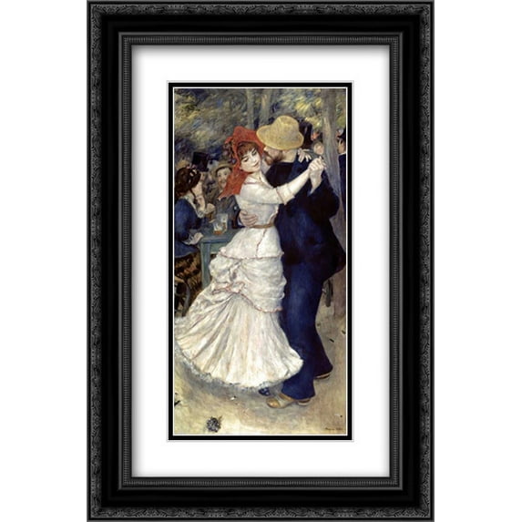 Dance at Bougival 2x Matted 16x24 Black Ornate Framed Art Print by Renoir, Pierre-Auguste