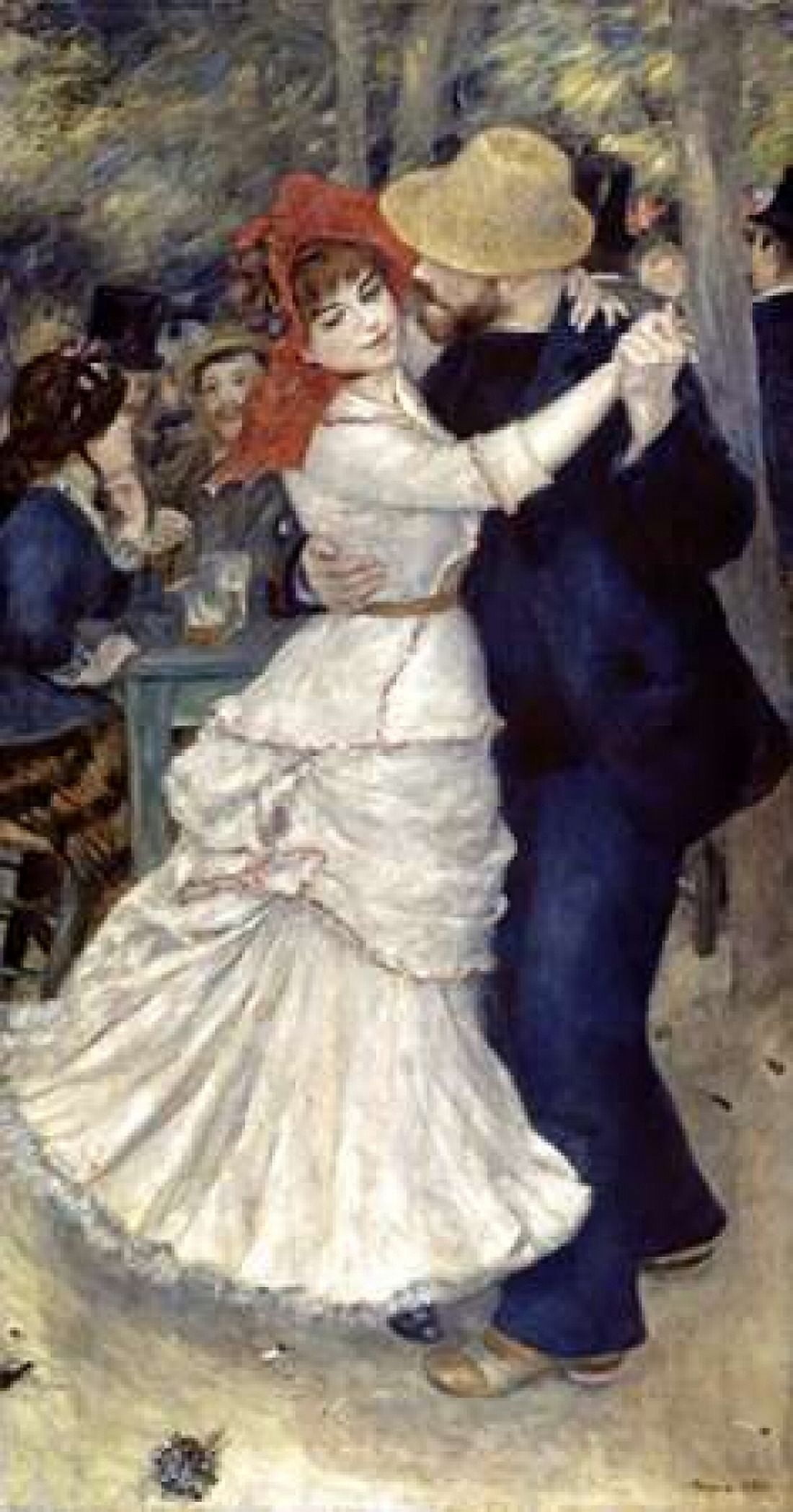 Dance at Bougival Canvas Art - Pierre-Auguste Renoir (12 x 18)