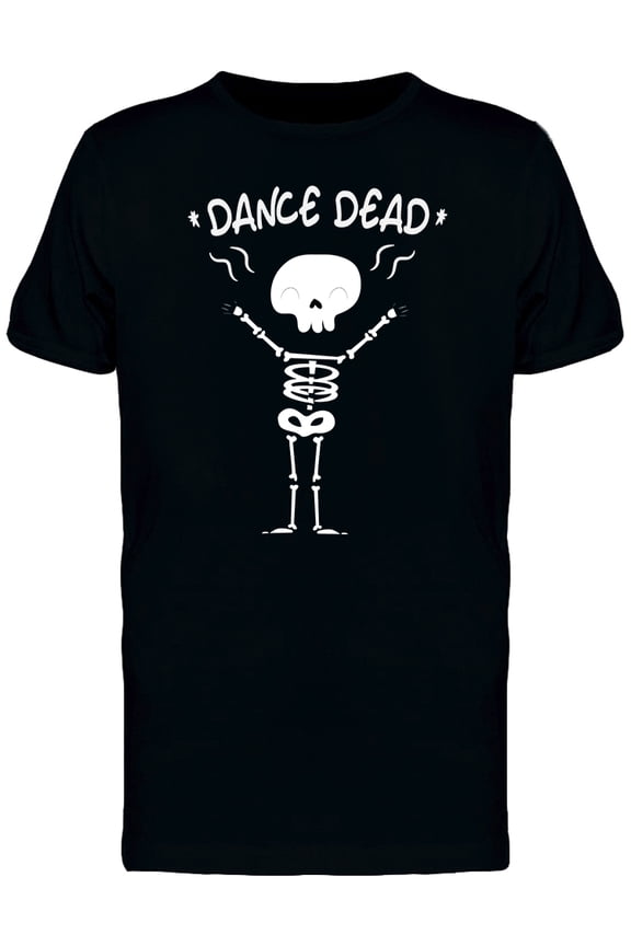 "Dance dead" Happy Skeleton Men's Black T-shirt