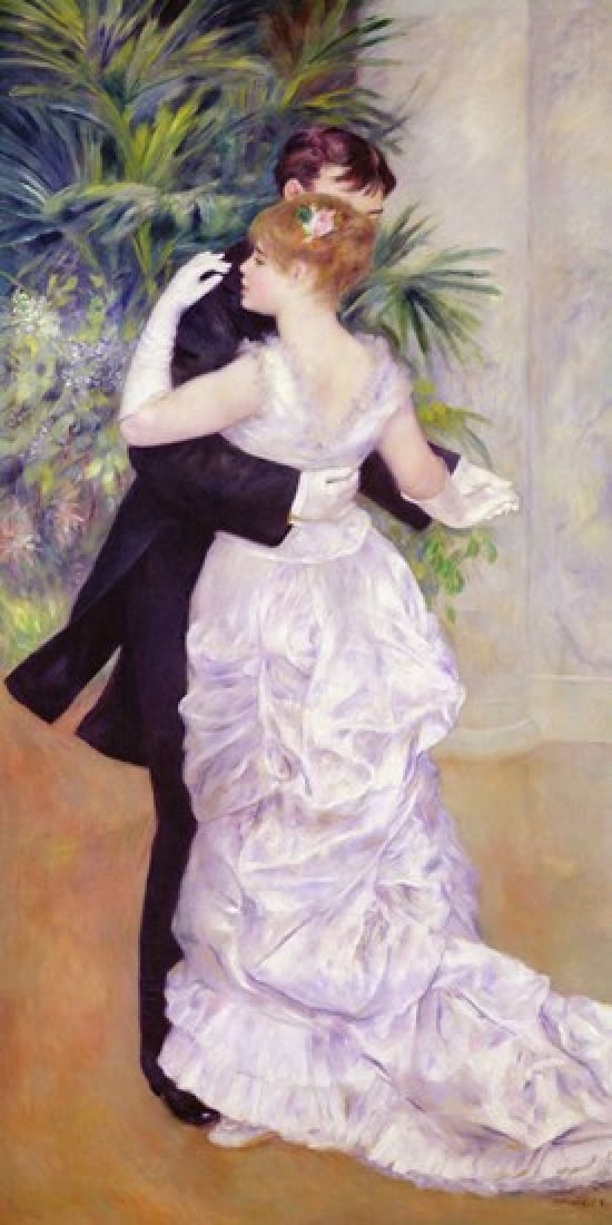 Dance in the City 1883 Canvas Art - Pierre-Auguste Renoir (18 x 36)