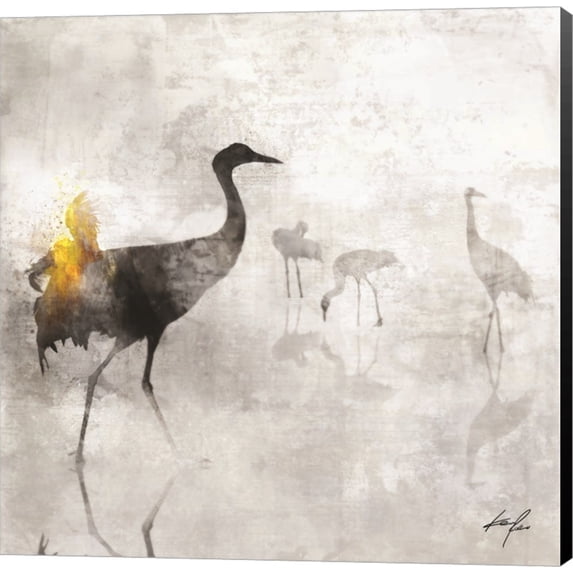 Dance of Cranes by Ken Roko, Canvas Wall Art, 12W x 12H