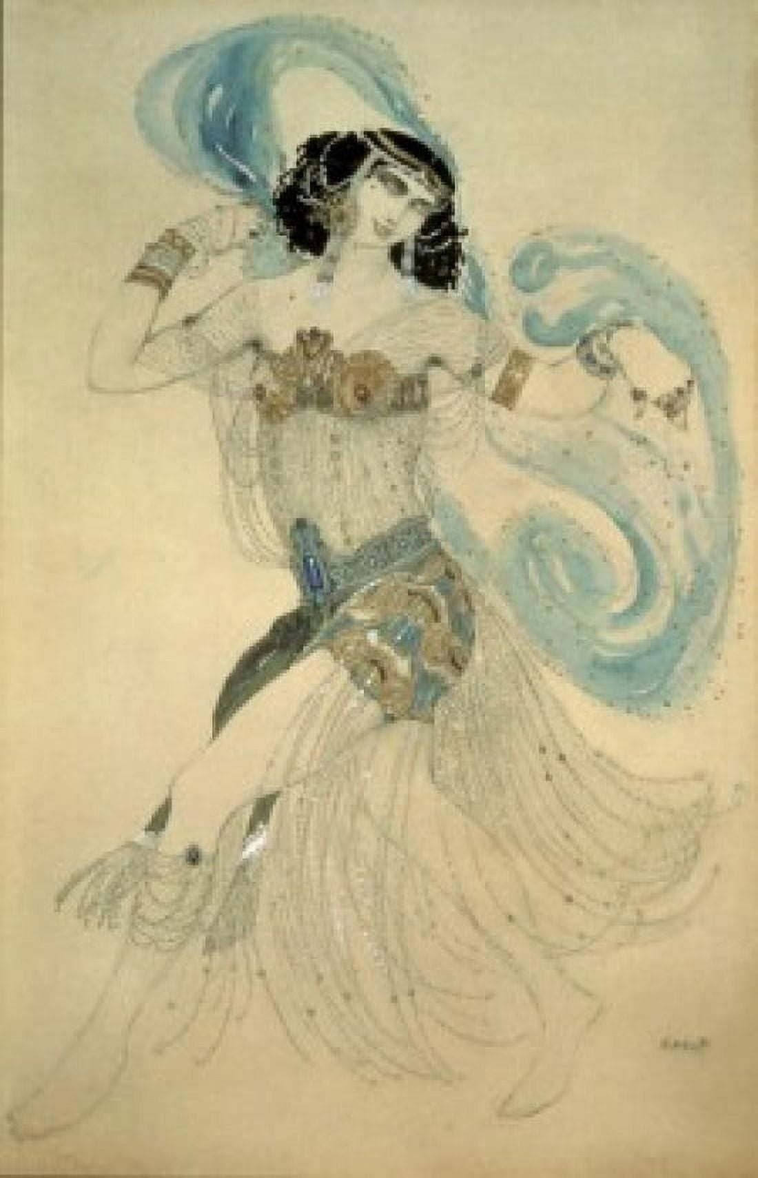 Dance of the Seven Veils (Salome) 1908 Leon Bakst (1866-1924Russian) Painting Tretiakov Gallery Moscow Canvas Art - Leon Bakst (18 x 24)