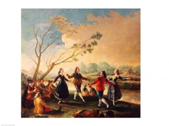 Dance on the Banks of the River Manzanares 1777 Canvas Art - Francisco De Goya (36 x 24)