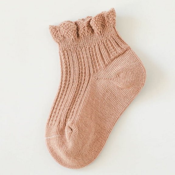 DancePeanut Spring Solid Color Cute Sweet Newborn Socks Infants Elasticity Cotton Mesh Breathable Lace Socks Ankle Toddler Ruffle Baby Socks