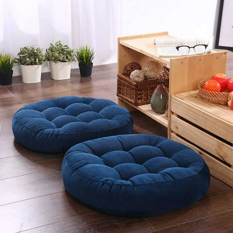 Soft Round Leather Floor Cushion Seat Tatami Mat Ottoman