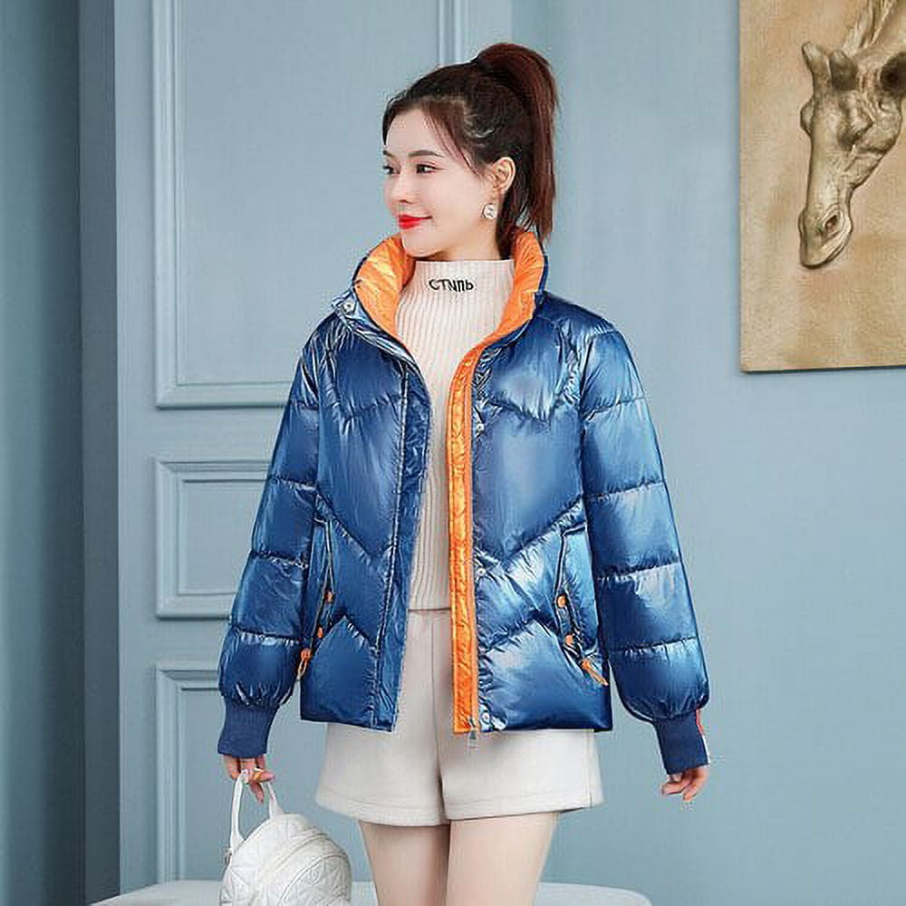 DanceeMangoo 22 Winter Cotton Padded Jacket Women Clothes Womens Parkas  Bright Down Padded Coat Short Female Loose Padded Tops Bread Jackets 