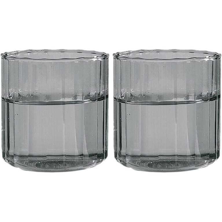 DanceeMangoo Set of 4 Classic Vertical Stripes Clear Tumbler, 8