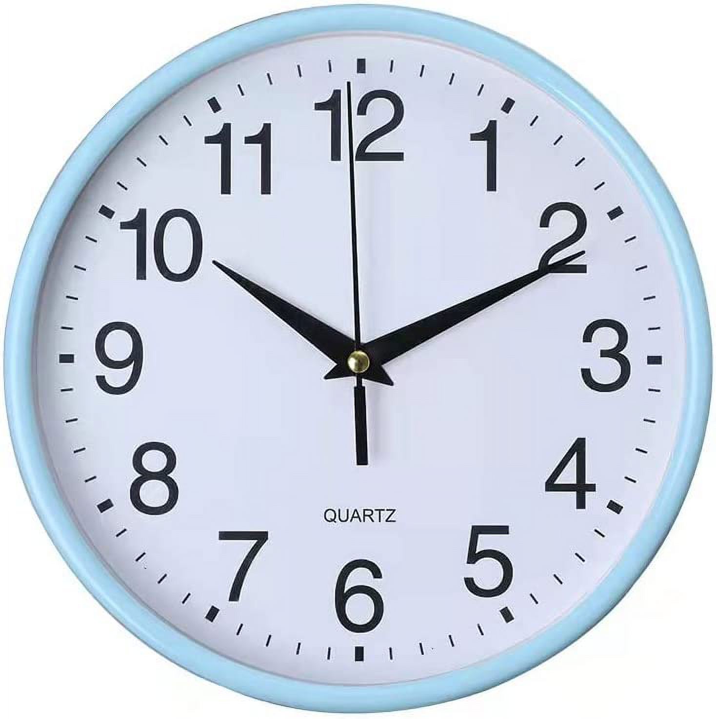 DanceeMangoo 7.8" Blue Round Wall Clock Silent No Tick Classic Digital