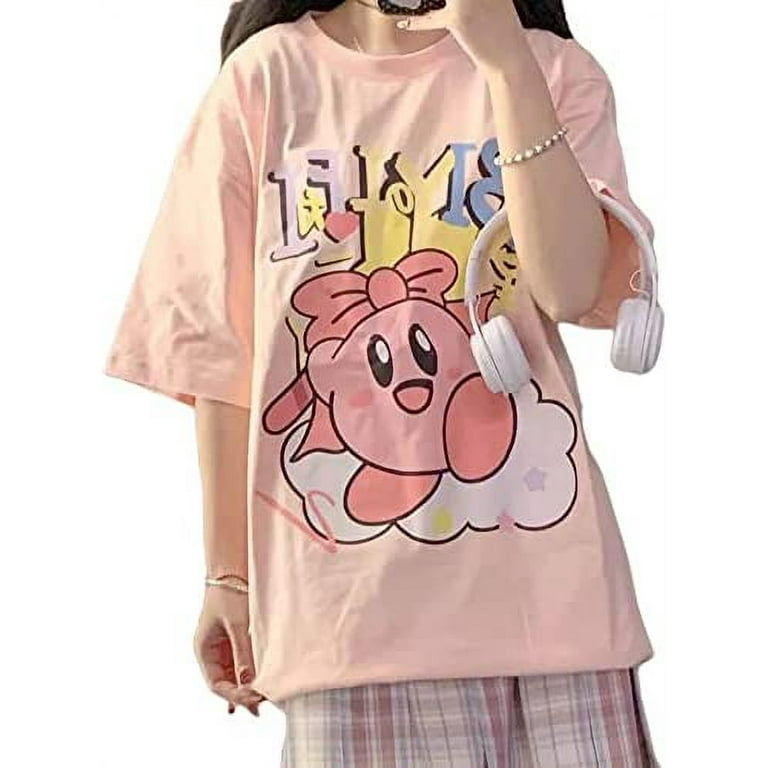 DanceeMangoo Anime Kawaii Clothes Shirts Cute Pink Japanese Tshirts Tee  Sweatshirts Baggy Harajuku Tops Girl Women Plus Size 