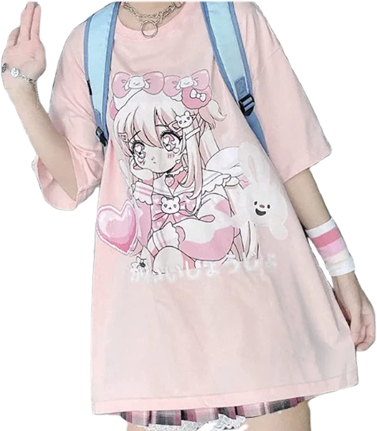 Kawaii Pink Anime Girl Tee - Kawaii Fashion Shop  Lindas roupas asiáticas  japonesas Harajuku fofas da moda Kawaii