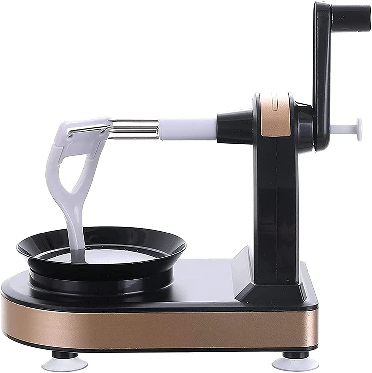DanceeMangoo Apple Peeler Slicer Corer Hand Crank Rotary Pear Potato Peeler Machine with Fruit