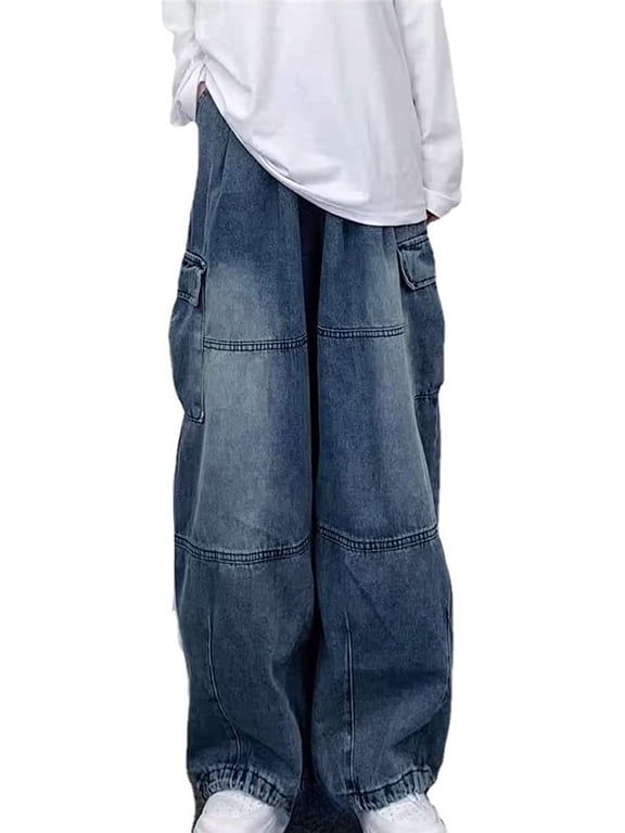 Baggy Jeans Mens Womens Harajuku Wide Leg Casual Vintage Streetwear Hip Hop Trendy Denim Pant Goth Y2k Jeans