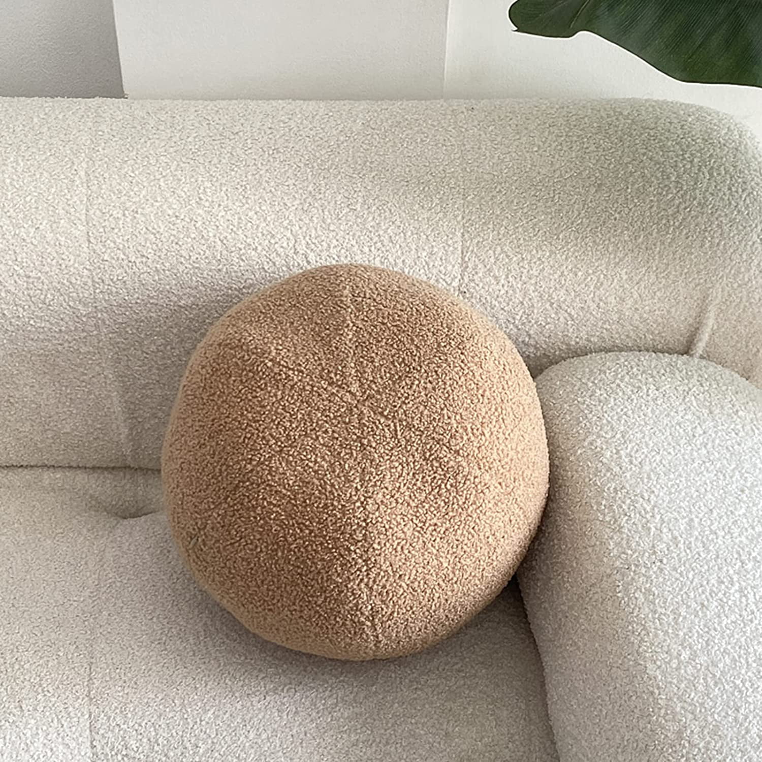 Round plush pillow sales
