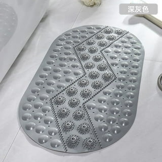 Huntermoon Silicone Mat Bathroom Non-Slip Mat Shower Toilet Silicone Non-Slip Mat Floor Mat Door Non-Slip Silicone Mat with Water Hole and Suction Cup