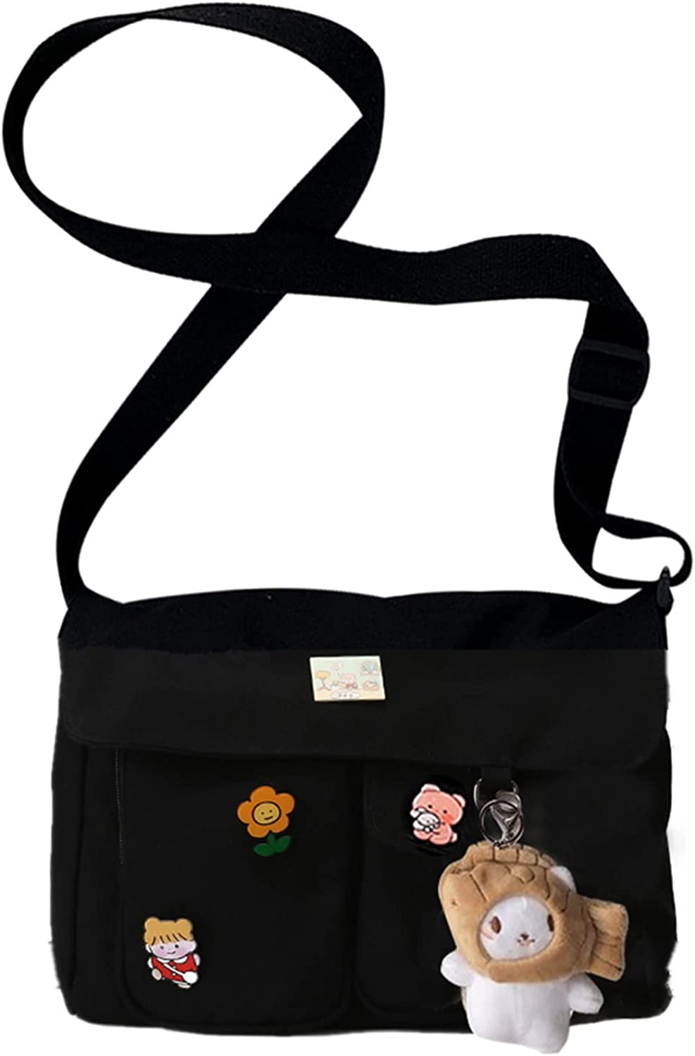 DanceeMangoo Canvas Messenger Bag Casual Shoulder Crossbody Bag for