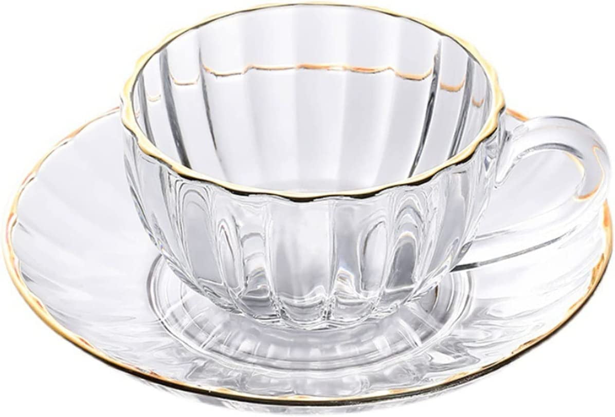 HORLIMER 10 oz Glass Coffee Mugs Set of 6, Clear Coffee Cup with Handl –  SHANULKA Home Decor