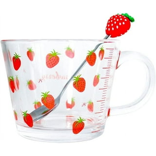 DanceeMangoo Cute Strawberry Clear Glass Tumbler with Lid and