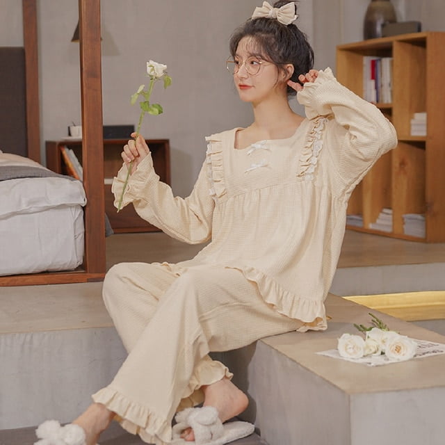 DanceeMangoo Women Pajamas Set Comfortable Long Sleeve Pijama Suit Casual  Homewear Clothes Autumn Winter Pajama Sets Ladies Sleepwear Set