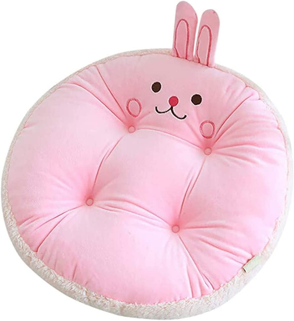 Shinnwa Pink Round Dorm Fur Chair Cushion Pad with Furry Faux Fur Cover  Small Mini Cute Seat Cushion for Kids Desk Chair Teen Girls Bedroom Décor  14