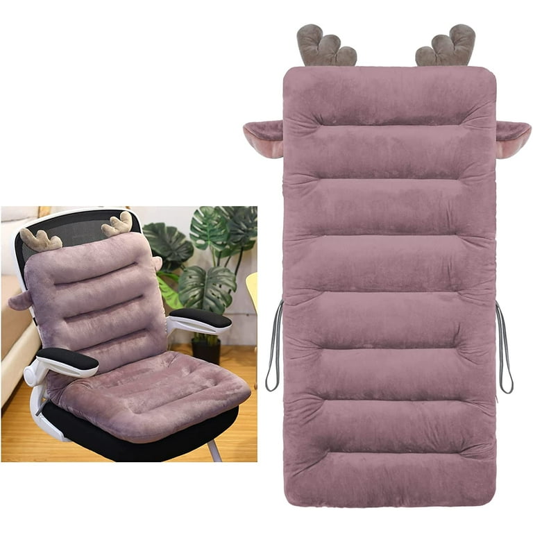Danceemangoo Desk Chair Cushion 85cm Office Chair Cushion Seat Cushion with Back Support Lounger Cushion with Fixing Band (Purple) 8545cm, Size: 33x18