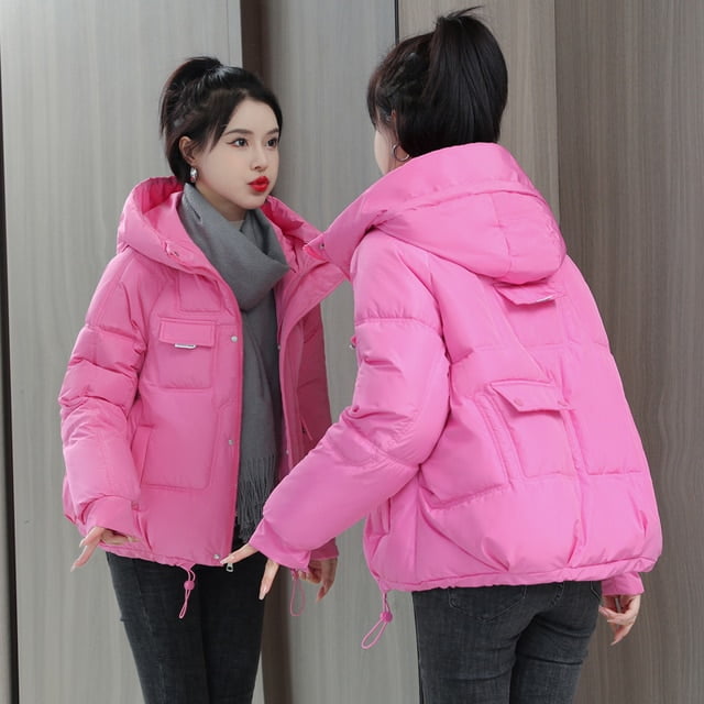 DanceeMangoo Winter Jacket Women Short Hooded Down Cotton Coat Winter  Cotton Clothes Fashion Korean Loose Cotton Jacket Casual Coat Zm1405 