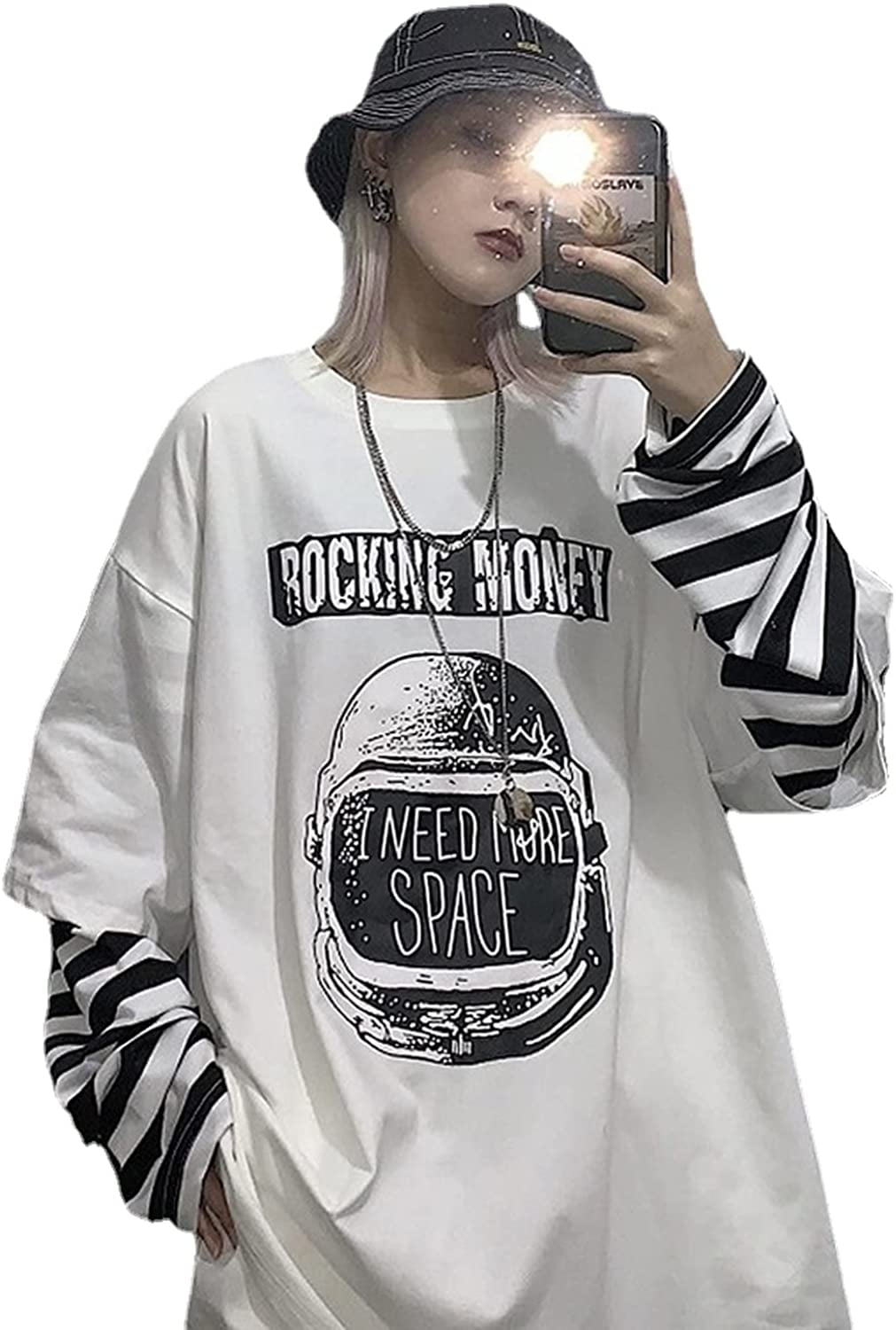 ✓ Cute Black long oversized sleeve emo tee