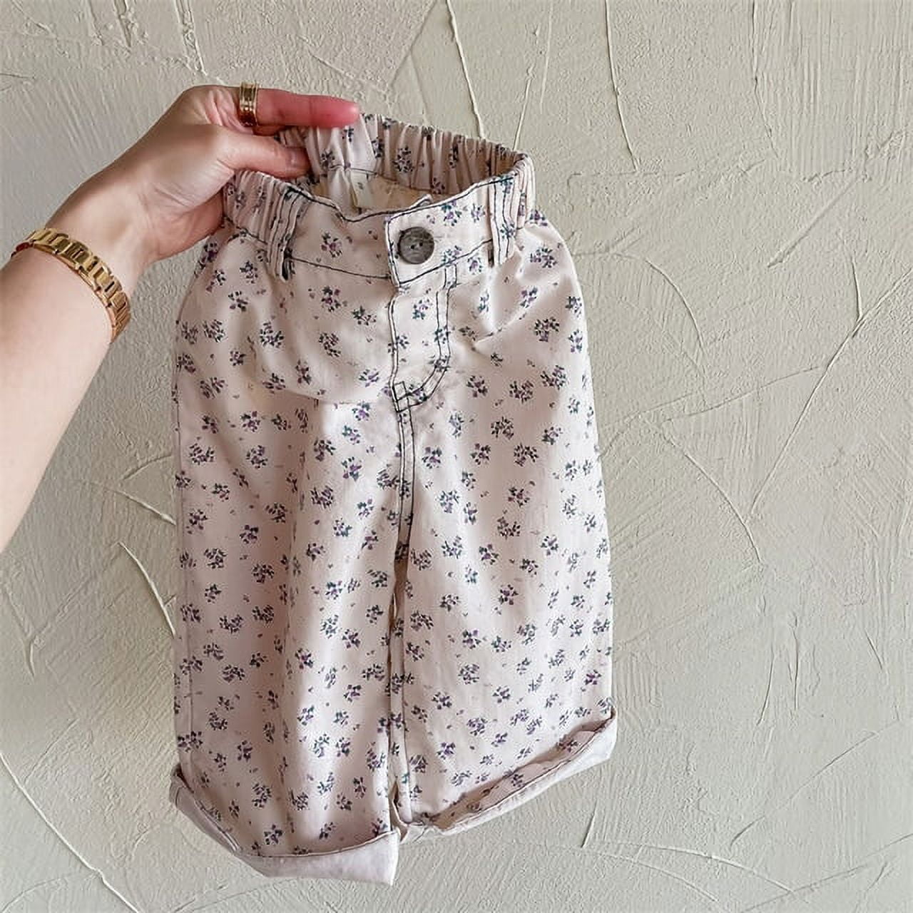 DanceeMangoo Fashion Girls Floral Casual Pants Cute Flower Print