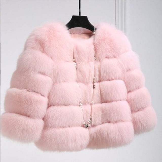 DanceeMangoo Faux Fox Fur Coat Women New Winter Fashion Thick Warm Fur  Coats Outerwear Luxury Long Sleeve Plush Jacket Female 